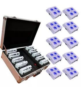 Paquete de 10 LED escenario Par luz batería 4x18w RGBWA+UV 6IN1 inalámbrico IR Wifi control - Imagen 1 de 11