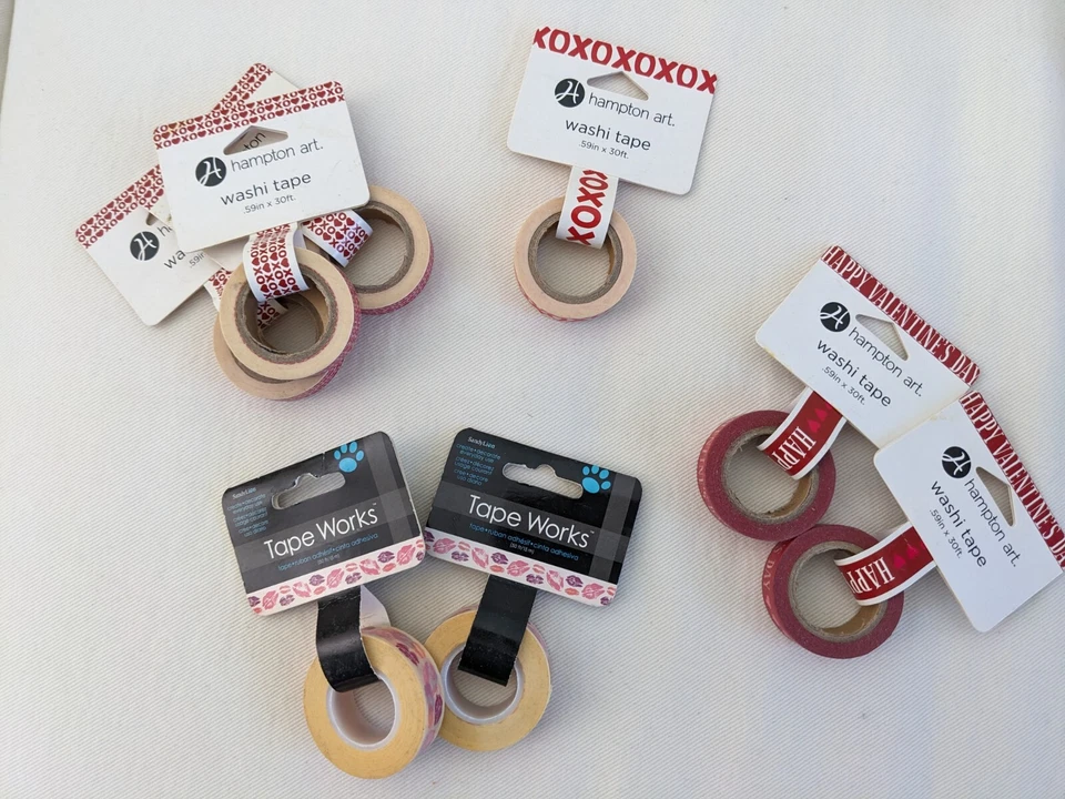 Valentines Day Love XOXO Love Lips washi tape variety of prints - you choose - Image 1 of 1