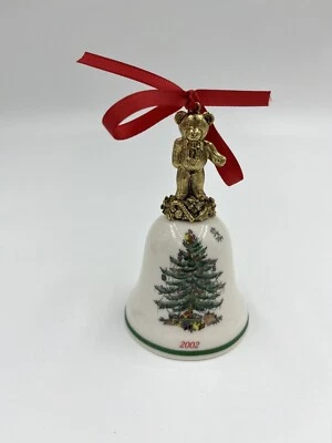 Spode Árbol de Navidad Campana de Vacaciones Juguetes de Papá Noel Anual 2002 Adorno en Caja Foto 1 de 3