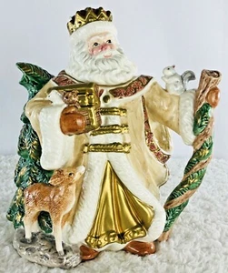 Vintage Fitz & Floyd Omnibus Retired King Wenceslas Santa Teapot 57 oz. 1995 - Picture 1 of 12