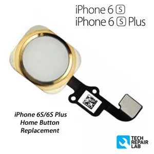 NEW iPhone 6S/6S Plus Home Button Flex Cable Replacement w/Gasket- Gold/White - Picture 1 of 3