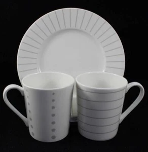 Grupo de 2 tazas y 1 plato de ensalada Mikasa Cheers HK278 motivos mixtos - Imagen 1 de 6