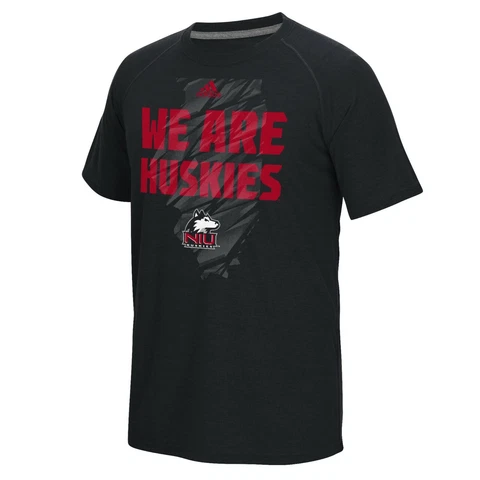 Northern Illinois Huskies NCAA Adidas Men's Black Sideline Climalite T-Shirt Cover