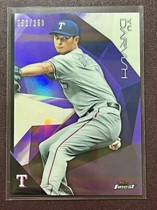 2015 Topps Finest #29 Yu Darvish Purple Refractor /250 Texas Rangers - Picture 1 of 3