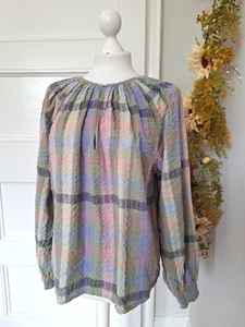 GORGEOUS LA PETITE ETOILE PARIS MULTICOLOURED COTTON TUNIC BLOUSE TOP Sz 2 UK M - Picture 1 of 8