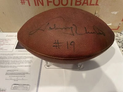 Johnny Unitas signed Wilson Authentic Autograph NFL Football w/"#19" JSA COA - Image 1 of 4