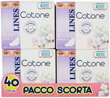 40x Lines Cotone BIO Assorbenti per donna Ultra Giorno con Ali pacco scorta