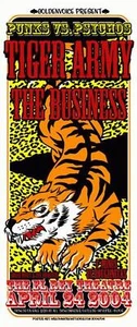 PÓSTER DE CONCIERTO ORIGINAL TIGER ARMY LOS ANGELES 2004 PANTALLA DE SEDA - Imagen 1 de 1