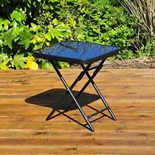 Glass Folding End Table Top Small Side Stool Drinks Garden Patio Home Furniture