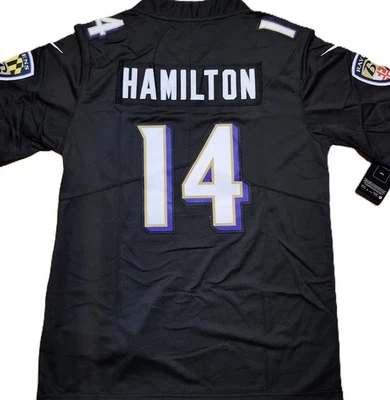 adult size baltimore ravens #14 kyle hamilton S-3xl stitched customized nwt. - Image 1 of 2