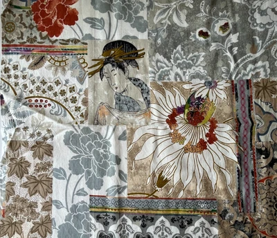 Kravet Sashiko Designer Fabric Remnant 24"x24" - Image 1 of 3