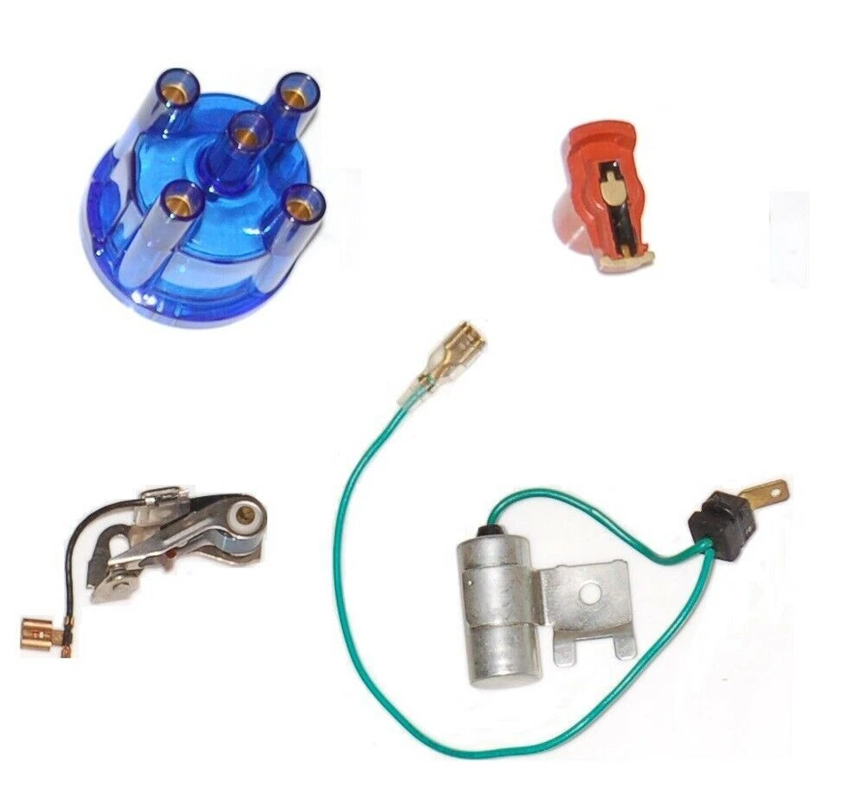 Ford Pinto Distributor Repair Kit Blue Cap & Rotor Arm & Points & Condenser - Image 1 of 1