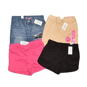 THE CHILDRENS PLACE NEW $75 Lot of 4 Girl's Shorts Denim Khaki Cotton 5T / Small - Picture 1 of 5