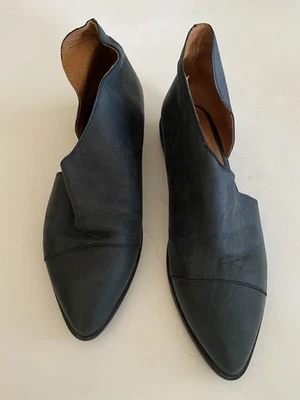 Free People Royale Bota D’orsay Cuero Negro Punta Plana Zapato EU 37 Foto 1 de 4