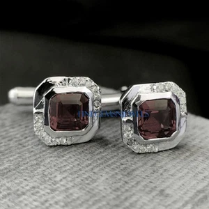 Smoky Quartz Cufflinks Natural Smoky Quartz Gemstones 925 Silver Cufflinks #894 - Picture 1 of 5