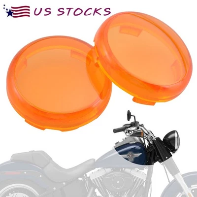 2Pcs Turn Signal Light Amber Lens Cover For Harley Davidson Road Glide Dyna New - Image 1 of 4