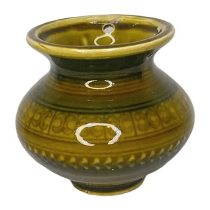 Vintage Pflanzgefäß hängend Indoor klein grüne Glasur Boho 4" Japan SIEHE BESCHREIBUNG  - Bild 1 von 8