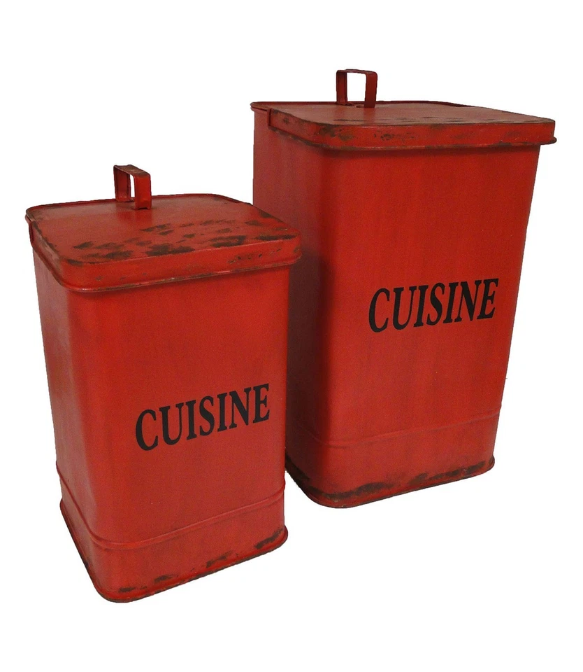 2er Set Antic Line Retro Küchenmülleimer rot SEB13832 - Bild 1 von 1