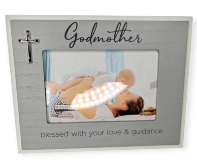 Marco Madrina Malden 4" x 6" con Cruz de Metal Nuevo con Etiquetas Foto 1 de 4