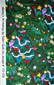 VTG FABRIC SANTA'S WORKSHOP BY FABRI-QUILT DESIGN 103-235 100% COTTON TREES NEW - Picture 1 of 3