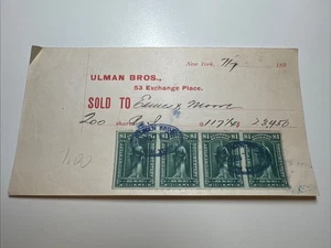 R173 - Ulman Bros - Stock Sales Receipt - New York NY - 1899 - Picture 1 of 1