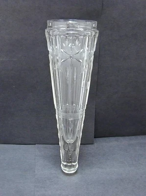 Antique Crystal Etched Wheel Cut Floral Car Carriage Flower Bud Vase Glass - Image 1 of 4