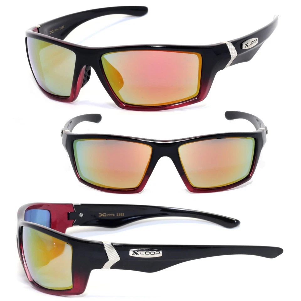 Gafas de sol XLoop Sport UV400 2014 para hombre - Trans. Marco rojo/lente fuego - X47 Foto 1 de 1