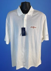 Polo Golf Ralph Lauren Camisa XL Para Hombres Blanco Golf Polo Pima Algodón Club Logo NUEVO - Imagen 1 de 15