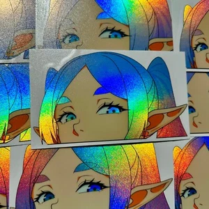 PEGATINA COCHE FRIEN HOLO ANIME GIRL PEEKER - Imagen 1 de 1