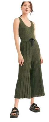 MAISON SCOTCH Women's Jumpsuit Green Sleeveless Pleated Size XL - Изображение 1 из 4