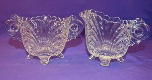 VINTAGE CAMBRIDGE GLAS KRISTALL CAPRICE SAHNEKÄNNCHEN & ZUCKERDOSE SET MID CENTURY - Bild 1 von 4