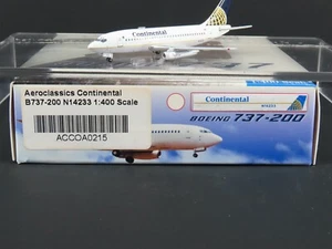 1:400 Scale Aero Classics Die-Cast Continental Boeing B-737-217 Aircraft N14233 - Picture 1 of 14
