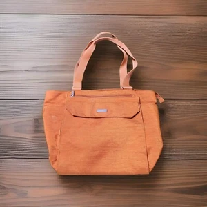 Baggallini Red / Burnt Orange Nylon Shoulder Tote Bag & Change Purse Magnetic - Picture 1 of 10