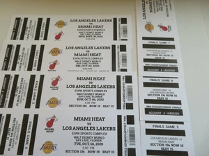 LA LAKERS vs MIAMI HEAT 2020 NBA FINALS, BAY LAKE FL, ALLE 7 PLAYOFFS FAN TICKETS - Bild 1 von 10