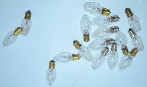 USED CLEAR INCADESCENT C-7 Bulbs~pkg.of 16~I WENT TO LED BULBS IN MY DECORATIONS - Picture 1 of 2