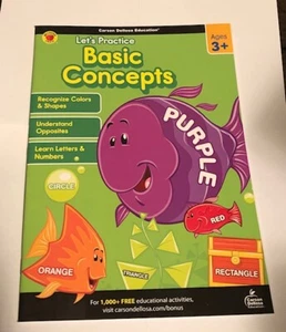 Let's Practice Basic Concepts Ages 3+ Kids Activity Learning Book - Bild 1 von 4