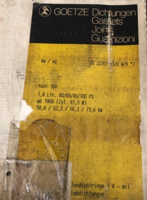 Junta de culata Goetze 20-22351-03 para VW AUDI 100 80 85 90 100 CV DESDE 1968 1,8 L Foto 1 de 4