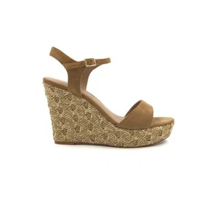 Anthropologie Anthro strukturierte Keilsandale hellbraun gold Größe 8 - Bild 1 von 10