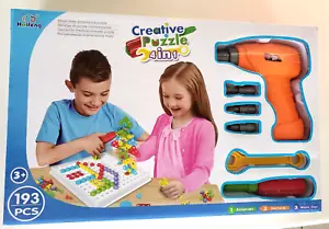 NEW CREATIVE PUZZLE 4 IN 1 193 PC TOY GAME NIB AGES 3 UP DRILL FUN LEARNING! - Picture 1 of 2