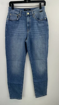 Pantalones de mezclilla Mavi Jeans 29 icónicos tiro alto mamá elásticos para mujer 28x29 B52-12 Foto 1 de 4