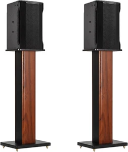 24 Inch Wood Grain Speaker Stands Universal Speaker Stands Floor Pair Heavy Duty - Picture 1 of 8