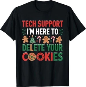 T3ch Su.p.p0rt Christmas Cookies Women Men Funny Christmas T-Shirt - Picture 1 of 4