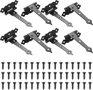 8 Pcs T-Strap Gate Hinges, Heavy Duty T Tee Shed Door Hinges, Barn Door Hardware - Picture 1 of 9