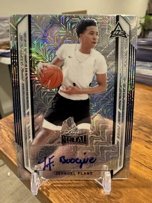 2021-22 Leaf Metal Basketball Silver Mojo Johnuel Fland Top Prospect RC Auto - Image 1 of 2