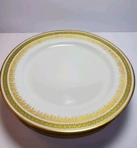 Antiker JPL Pouyat Limoges Frankreich Brot Dessert Teller Gold Schnörkelarbeit - 4er Set - Bild 1 von 9