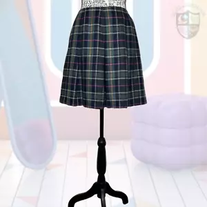 Vintage Y2K Express plaid dark academia high rise short pleated mini skirt Sz S - Picture 1 of 7