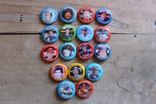 Lot of 17 1984 Metal Baseball Pins, Fun Foods