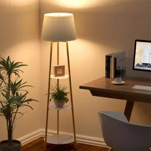160CM Tall LED Floor Lamp Marble Shelves Corner Free Standing Lamp Reading Light - Picture 1 of 12