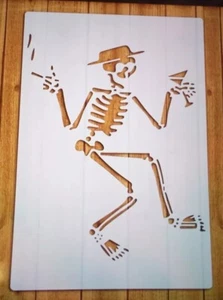 A4 DANCING SKELETON Reusable Stencil Airbrush Craft Painting Etc New 29.7x21cm - Picture 1 of 2