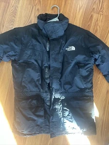 The North Face Boys Jacket Large Black Hyvent Down Parka Unhooded Insulated - Picture 1 of 2